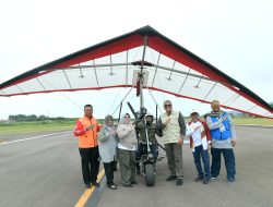 Pj Bupati Mohd Tanwier Dampingi Ketua Pengawas PB PON Wilayah Aceh Supriyadi Saksikan Pertandingan  Gantole di Bener Meriah 