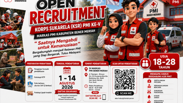 Perekrutan KSR PMI Bener Meriah Diperpanjang hingga 14 Agustus, Antusiasme Warga Tinggi